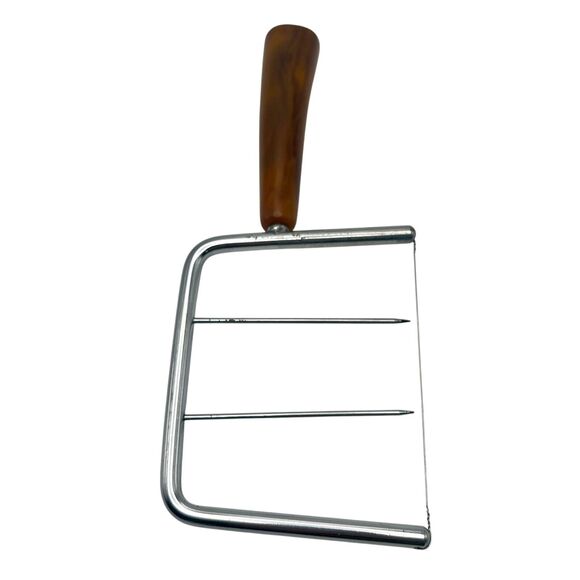 Vintage Wire Cheese Slicer Stainless Steel Bakelite Handle Charcuterie Board EUC - Picture 1 of 16